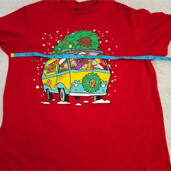 Scooby Doo Red Christmas Van Holiday Graphic Tee Size Medium - Picture 7 of 9